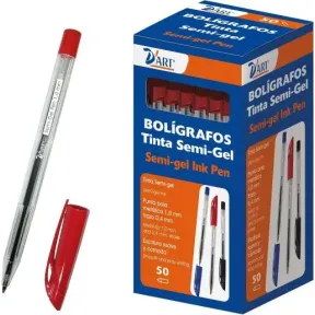 Pack 50 Bolígrafos Semigel Rojos D'Art