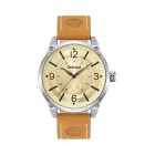 Reloj Timberland de piel marrón y plateado
