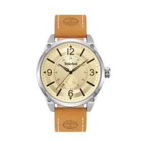 Reloj Timberland de piel marrón y plateado