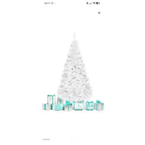 Árbol de Navidad blanco artificial 120 cm con base metálica