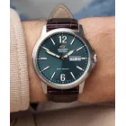 Orient automático 42 mm verde y dorado con piel