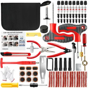 Kit Reparación Neumáticos 101 Piezas para Coche y Moto