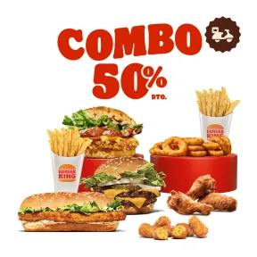 Burger King: 50% en 2 burgers, 2 complementos y patatas