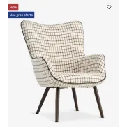 Sillón BIERSTED de cuadros beige/marrón: 80€ (-60%)
