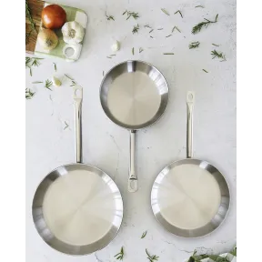 Set de 3 sartenes BRA Profesional de acero inoxidable