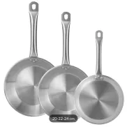 Well Home – 3 sartenes inox 20, 22 y 24 cm para inducción