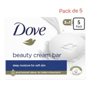 Dove Beauty Cream Bar jabón de manos, 5 x 90 g