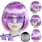 Peluca, Gafas y Gorro de Disfraz en Varios Colores