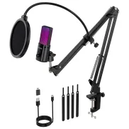 Micrófono Gaming USB A/C RGB para PC, PS4 y PS5