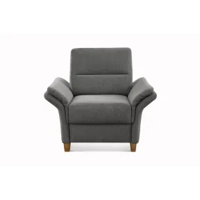 Sillón Wyk rústico con muelles y patas de madera