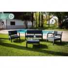 Conjunto Valencia: Sofá, Mesa y 2 Sillas de Jardín