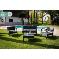 Conjunto Valencia: Sofá, Mesa y 2 Sillas de Jardín