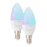 Pack de 2 Bombillas Inteligentes E14 RGB WiFi Amazon Basics