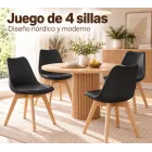 Pack 4 sillas de comedor nórdicas Tulipa