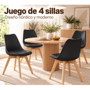 Pack 4 sillas de comedor nórdicas Tulipa
