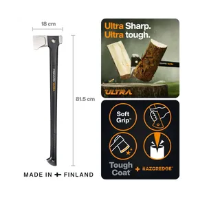Hacha Fiskars Ultra U32 para partir troncos grandes
