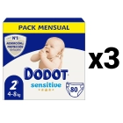 Pañales Bebé Dodot Sensitive Talla 2 - 240 Unidades