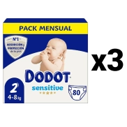 Pañales Bebé Dodot Sensitive Talla 2 - 240 Unidades
