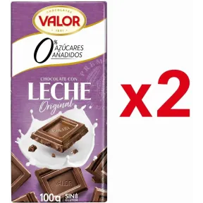 Chocolate VALOR sin azúcares añadidos, 2 tabletas, 100 g
