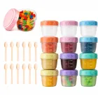 12 recipientes herméticos 80 ml con cucharillas de madera
