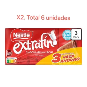 Nestlé Extrafino Chocolate con Leche 6 x 125 g