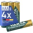 4 pilas AAA VARTA recargables 1000 mAh Ni-MH