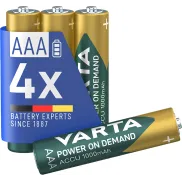 4 pilas AAA VARTA recargables 1000 mAh Ni-MH