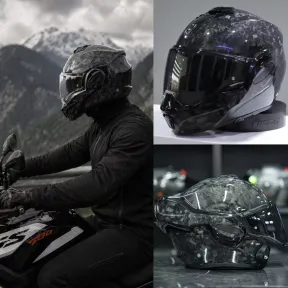 Casco modular Scorpion Exo-Tech Evo Onyx carbono