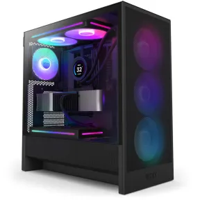NZXT H5 Flow RGB (2024) Caja e-ATX Negra con 4 Ventiladores
