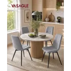 VASAGLE Sillas de Comedor Giratorias de Terciopelo, 4 Uds