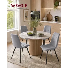 VASAGLE Sillas de Comedor Giratorias de Terciopelo, 4 Uds