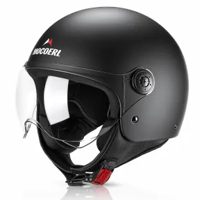 Casco Jet con Visera para Hombre y Mujer, Moto Scooter