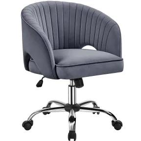 Yaheetech Silla de Oficina Terciopelo Gris Oscuro