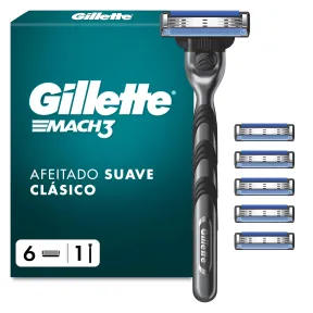 Maquinilla Gillette Mach3 para Hombre con 6 Recambios