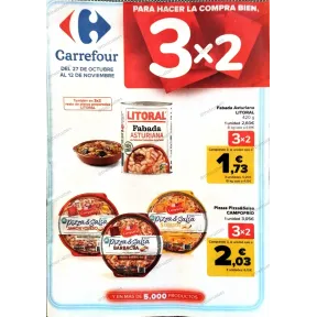 Folleto Carrefour: 3x2 del 27 octubre al 12 noviembre