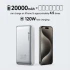 Power Bank Sikenai 20000 mAh 120W con 2 Cables