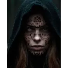 Tatuajes Faciales Adhesivos de Pentagrama y Símbolos