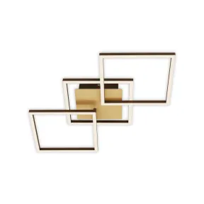Plafón LED BRILONER orientable regulable dorado y marrón