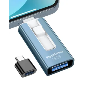 Memoria USB 3.0 256 GB para iPhone y Android Azul