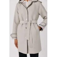 Gabardina satinada con capucha desmontable