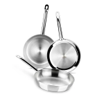 Sartenes de acero inoxidable BRA Profesional - Set de 3 unidades.