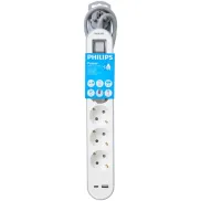 Regleta Philips 7 tomas con USB-A y USB-C