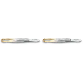 3 Claveles Pinza de Depilar Cangrejo Oro 8 cm, 2 uds.