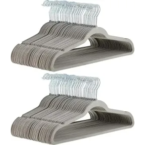 100 perchas de terciopelo gris Amazon Basics