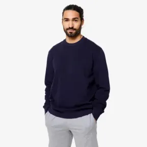 Sudadera Cálida de Muletón Azul Oscuro para Hombre