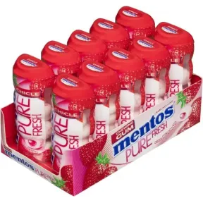 Mentos Pocket de fresa sin azúcar, 10 paquetes