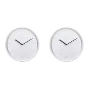Pack de 2 relojes de pared Alba blancos de 25 cm
