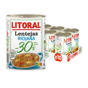 Pack de 10 Litoral Lentejas a la Riojana con 30%