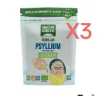 3 x NaturGreen Psyllium Husk ecológico 100 g