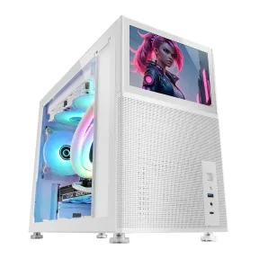 Mars Gaming MC-LCD blanca con pantalla IPS de 8 pulgadas